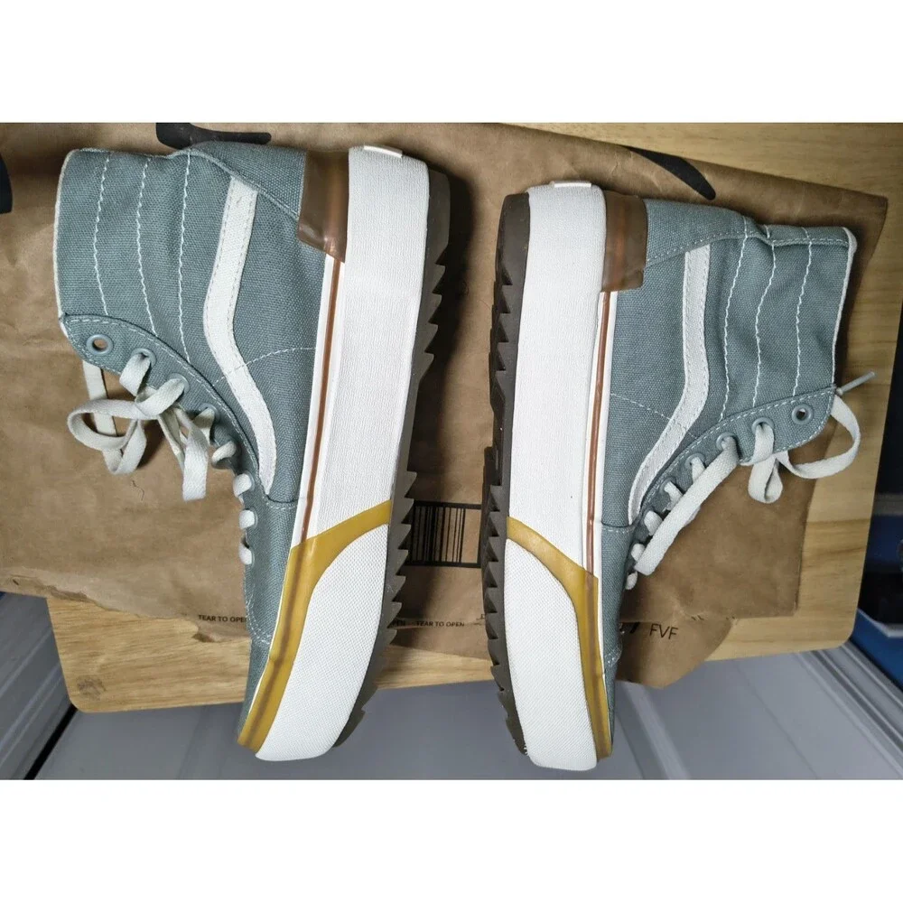 Vans Sk8 Hi Tapered Stacked Platform Shoe Sneaker Green Milieu Gum Sz Men 8/W9.5
